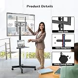 BONTEC Mobile TV Stand on Wheels Rolling TV Cart 23–60in VESA 400x400 view 4