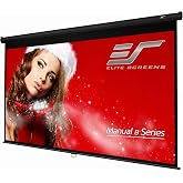 Elite Screens Manual Pull Down Projector Screen 110-INCH Home Movie Cinema Gaming Office Presentation, ISF Certified, Auto-Lock Mechanism, 4K / 8K 3D Ultra HDR HD Ready, M110H