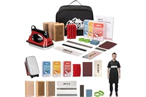 ANCHOM Ski Snowboard Tuning Kit, Complete Ski Snowboard Waxing Kit with Waxing Iron, Wax, Edge Tools, Carry Bag, Base Repair, Professional Tuning Equipment