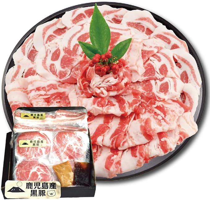 Amazon 鹿児島産 黒豚しゃぶしゃぶaセット 4 5人前用 バラ肉 しゃぶ 400g 肩ロース しゃぶ 400g セット 元気365 豚肉 通販