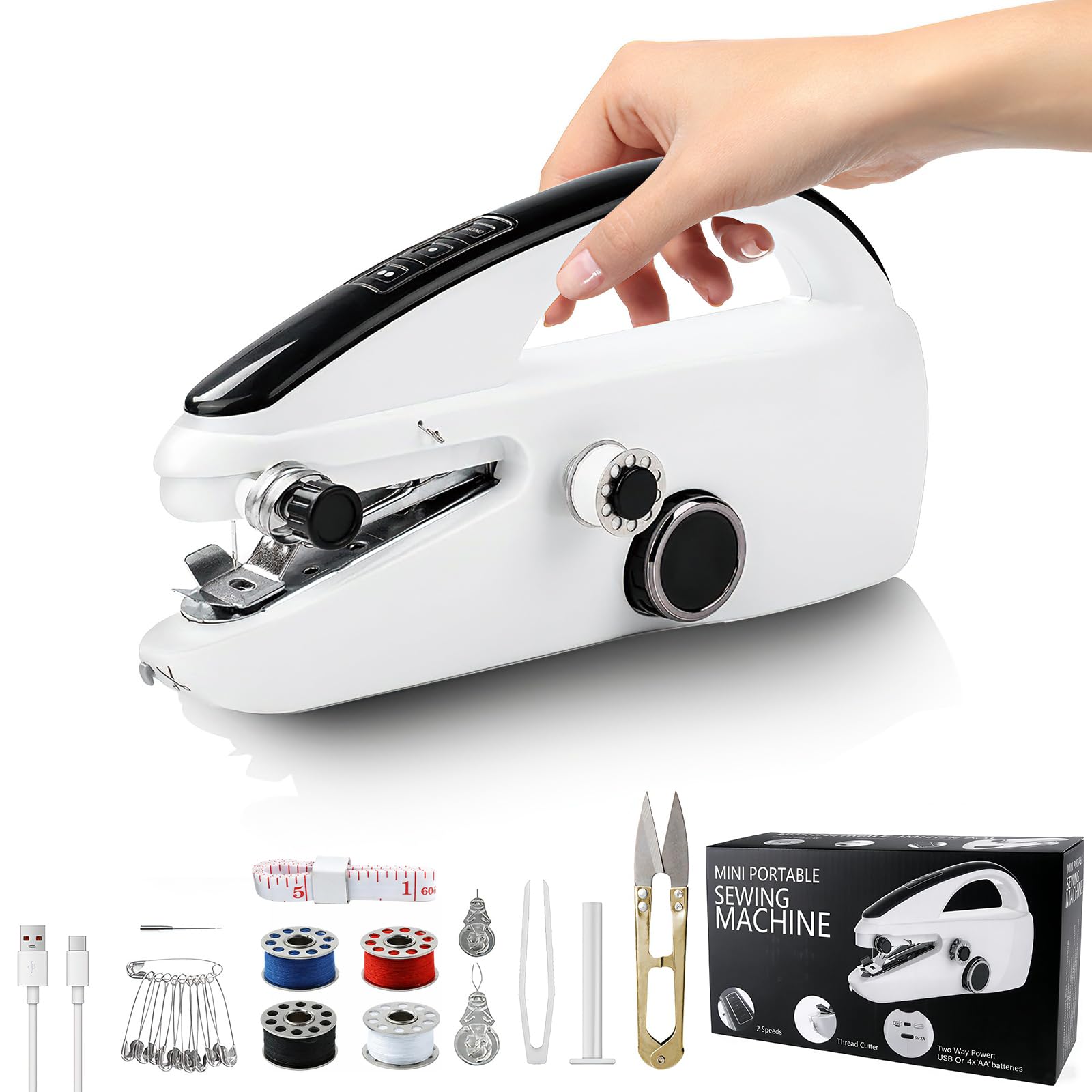 Photo 1 of *UNTESTED*
Handheld Sewing Machine, Mini Hand Held Sewing Machine for Beginners, Hand Sewing Machine for Clothes Fabrics Repair Home DIY, Portable Hand Hemming Stitching Machine