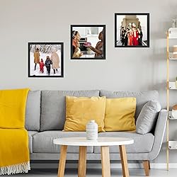7x7 Picture Frame Set of 6 Black for Wall Hanging