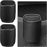 Sbulhia 2 PCS Large Car Door Cup Holders, Clip On Beverage Drink Holder Vehicle Door Storage Organizer, Scratch-Resistant Leather Water Bottle Hanging Holder for SUV Sedan Truck (Black)