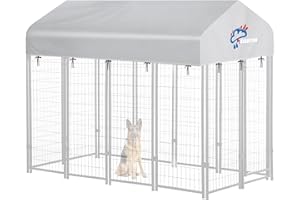 SIRUITON 8x4FT Outdoor Dog Kennel Replacement Cover, Heavy Duty 600D Oxford Fabric with Sun/Rain Dog Play Pen Top Cover Sun Shade Specialized.( Covers Only)