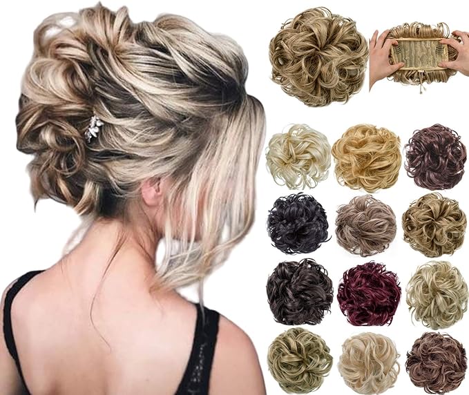 Amazon Com Felendy Messy Bun Hair Piece Thick Clip In Extensions