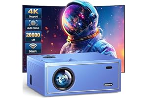 OWNKNEW [Electric Focus] Native 1080P Projector with Wifi and Bluetooth, 20000L Movie Home Projector 4K Support, Outdoor Mini Portable Projector for iOS/Android/TV Stick/HDMI/USB/Laptop/PS5 (Blue)
