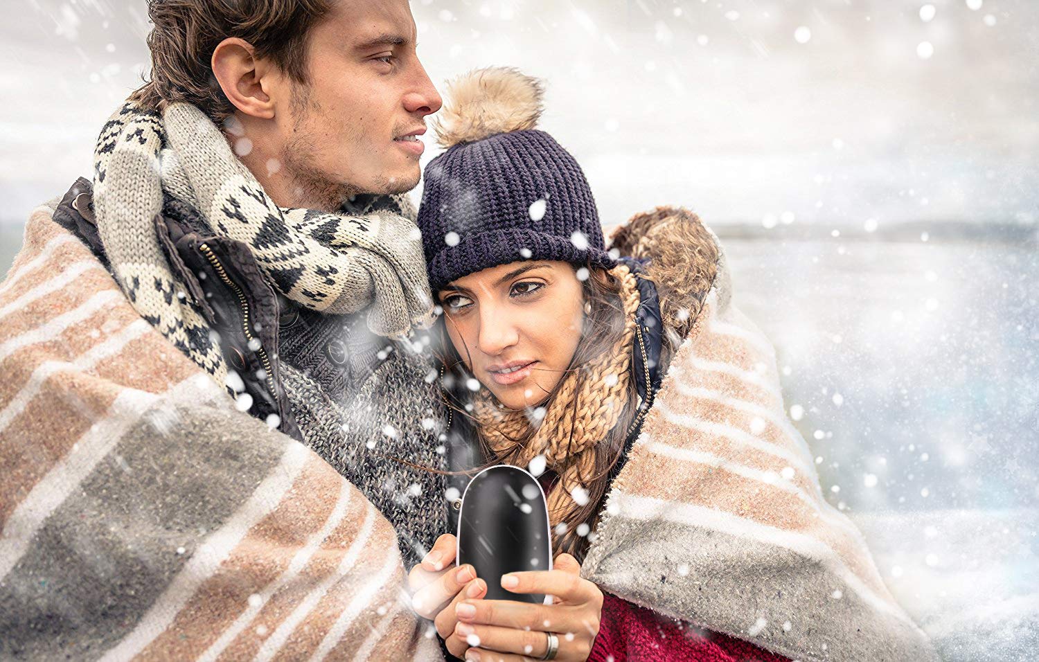 Rechargeable Hand Warmers ,Vshow Baby Dolphin USB Electric Pocket Handwarmer 5200mAh Reusable Portable Heater/Emergency Phone Charger for iPhone/Samsung Galaxy - Black