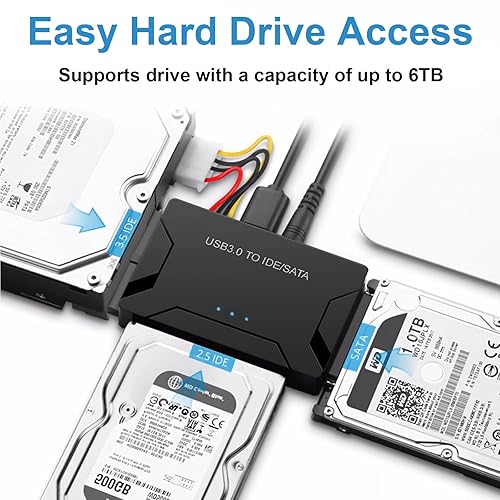 TSV Universal External USB 3.0 To SATA IDE Adapter For 2.5""/3.5"" Laptop HDD SSD With Power Adapter And Cable