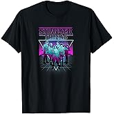 Stranger Things Group Shot Neon Triangle T-Shirt