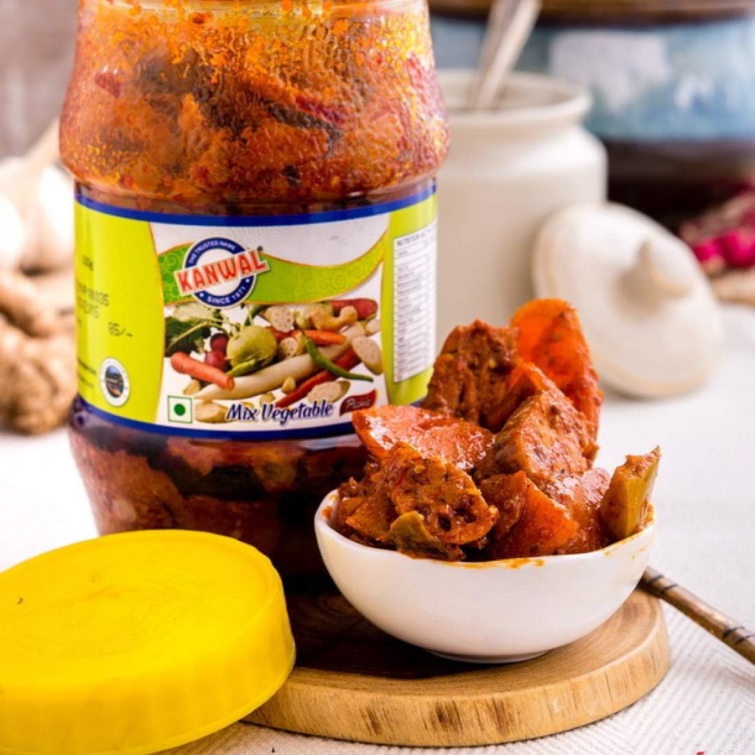 Kanwal (Kashmir) Mixed Vegetable Pickle, Indian Food - 500 Grams
