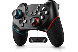 Diswoe Switch Controller, Wireless Pro Controller for Switch/Switch Lite/Switch OLED, Switch Remote Gamepad with Joystick, Adjustable Turbo Vibration with Programmable Function - Black