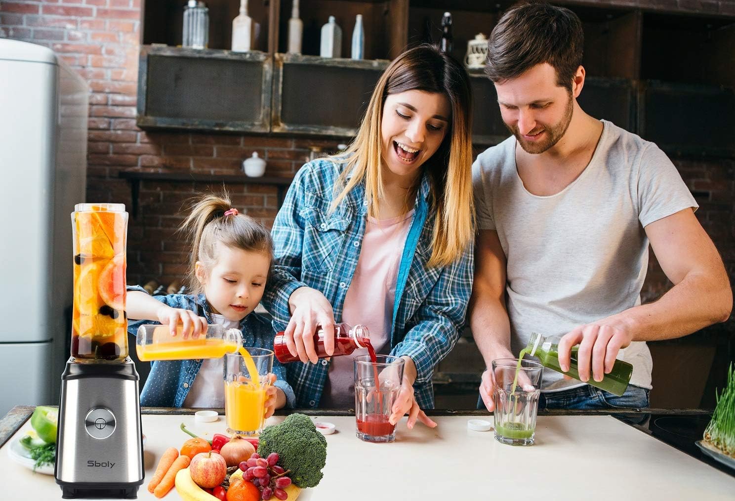 Personal Blender, Sboly Smoothie Blender Single Serve Small Blender for Juice Shakes and Smoothie with 20 oz Tritan BPA-Free Blender Cup, 300W (with Silicone Ice Cube Tray/Bottle Brush): Kitchen & Dining