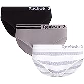 Reebok Womens Bikini Underwear - 3 Pack Soft Stretch Performance Tag Free Briefs Bikini Panties Seamless Underwear for Women