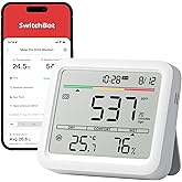 SwitchBot Air Quality Monitor Indoor Meter Pro CO2 Detector, CO2 Monitor, Temperature Humidity Monitor with APP, Bluetooth Ai