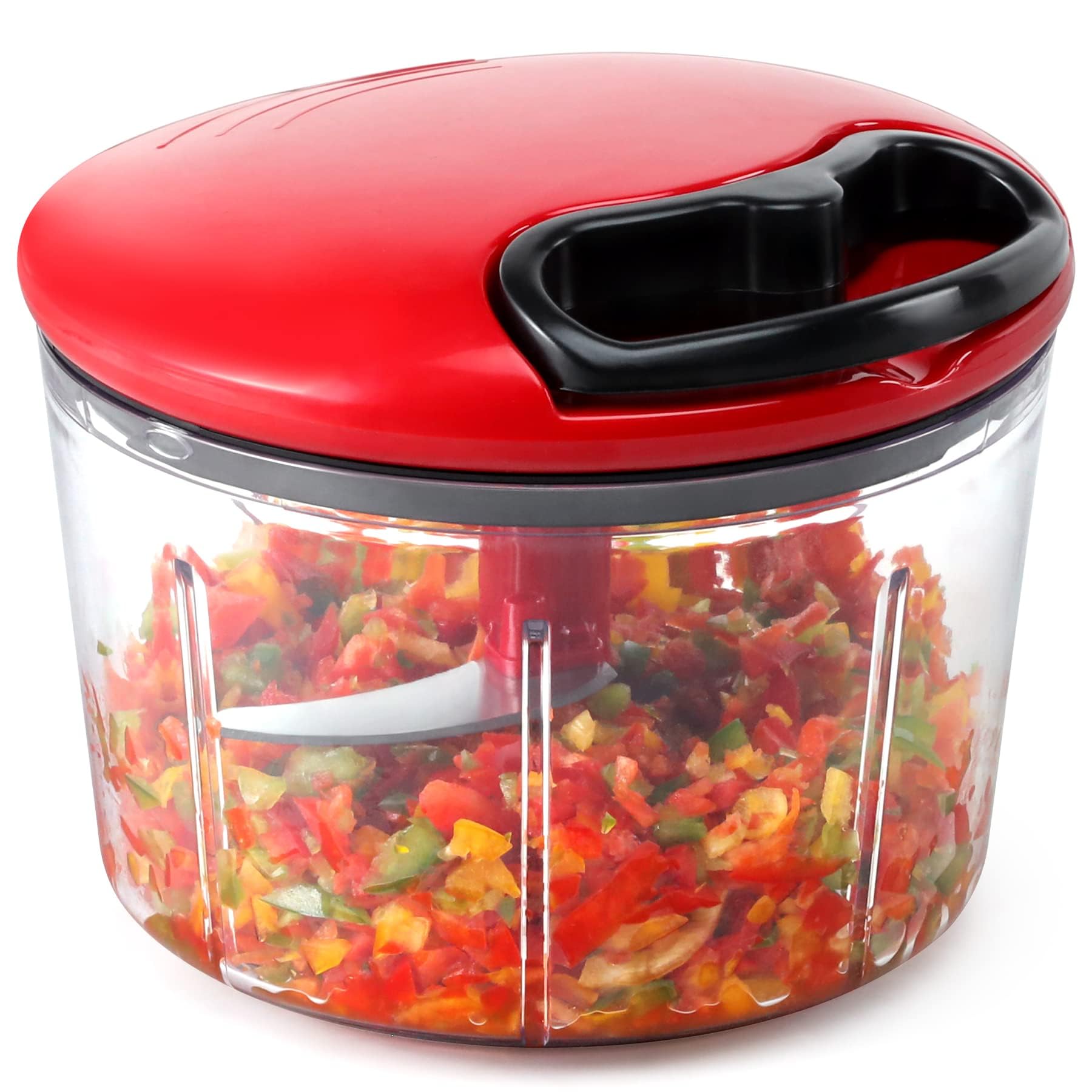 Photo 1 of GDL Food Chopper, Pull Onion Chopper Dicer, Hand Powered Food Mincer, Fast Cutting Hand Chopper for Oinon, Garlic, Nut, 3.4 Cups 0.8L, Red