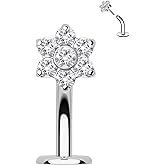 COCHARM Floating G23 Solid Titanium Belly Button Rings 14G Short Bar Belly Navel Rings Threadless Push in Belly Piercing Jewelry