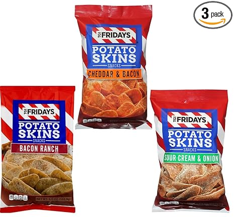 Amazon Com Tgi Fridays Potato Skins Snack Chips 5 5 Oz Bag Variety 3 Pack Amazon Com Tgi Fridays Potato Skins Snack Chips 5 5 Oz Bag Variety 3 Pack