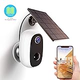 Überwachungskamera mit Solarpanel, 1080P Akku Kabellos Outdoor WLAN Kamera mit P