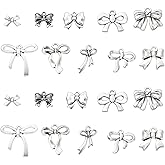 DanLingJewelry 100Pcs 10 Styles Tibetan Bowknot Charms Antique Silver Bow Tie Charms for DIY Necklace Bracelet Jewelry Making