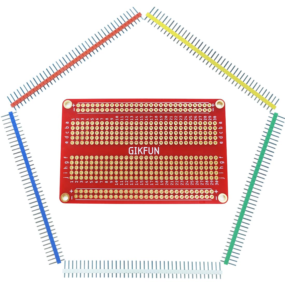 Gikfun 40 Pin Strip Breakable Pin Header Tin PCB Panel IC Male 2.54mm for Arduino Diy (Pack of 20pcs and 1 PCB) EK1818U