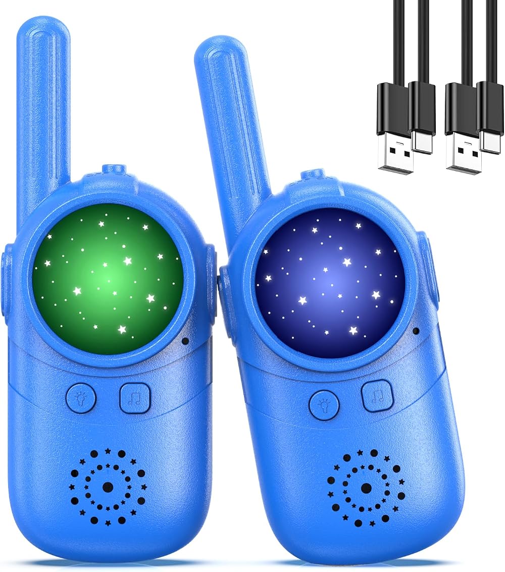 Inspireyes Walkie Talkies for Kids 2 Pack Indoor Outdoor 3 8 Blue