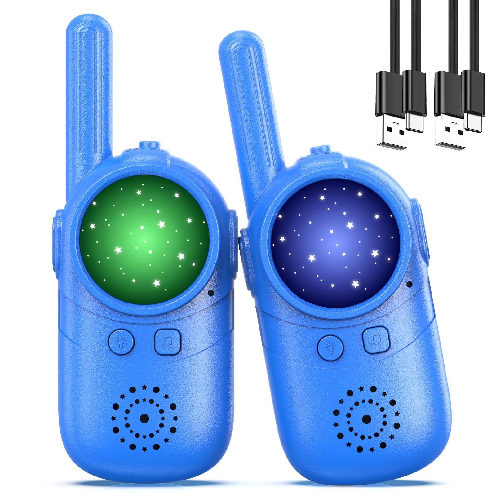 Inspireyes Walkies Talkies for Kids, Easter Gifts for Kids, 2 Pack for 3-8 Year Old Boys Girls, Toddler Toys for Indoor Outdoor Games, Blue