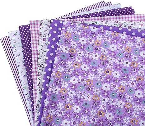 Amazon 生地 布 花柄 手芸用 綿100 はぎれ 花 布セット ハンドメイド 手作り パッチワーク布 コットンツイル生地 50 50cm 7枚入り グリーン パープル 布 生地 通販
