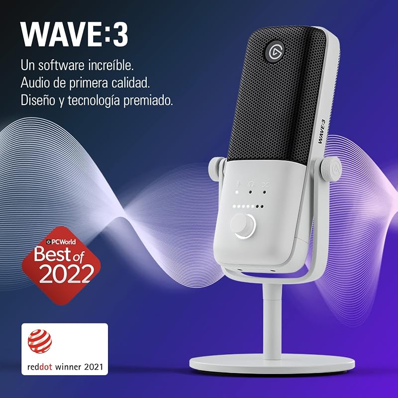 Wave:3 White, micrófono Condensador USB