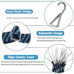 MILLAY 80inch Adjustable Bungee Cords with Hooks, 4