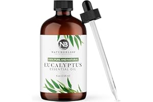 NaturoBliss 100% Pure Natural Undiluted Eucalyptus Essential Oil (4oz) Premium Therapeutic Grade Aromatherapy