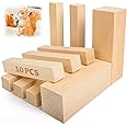 Basswood Carving Blocks - 5ARTH Large Beginner's Premium Wood Carving/Whittling Kit, Suitable for Beginner to Expert - 10 Pcs
