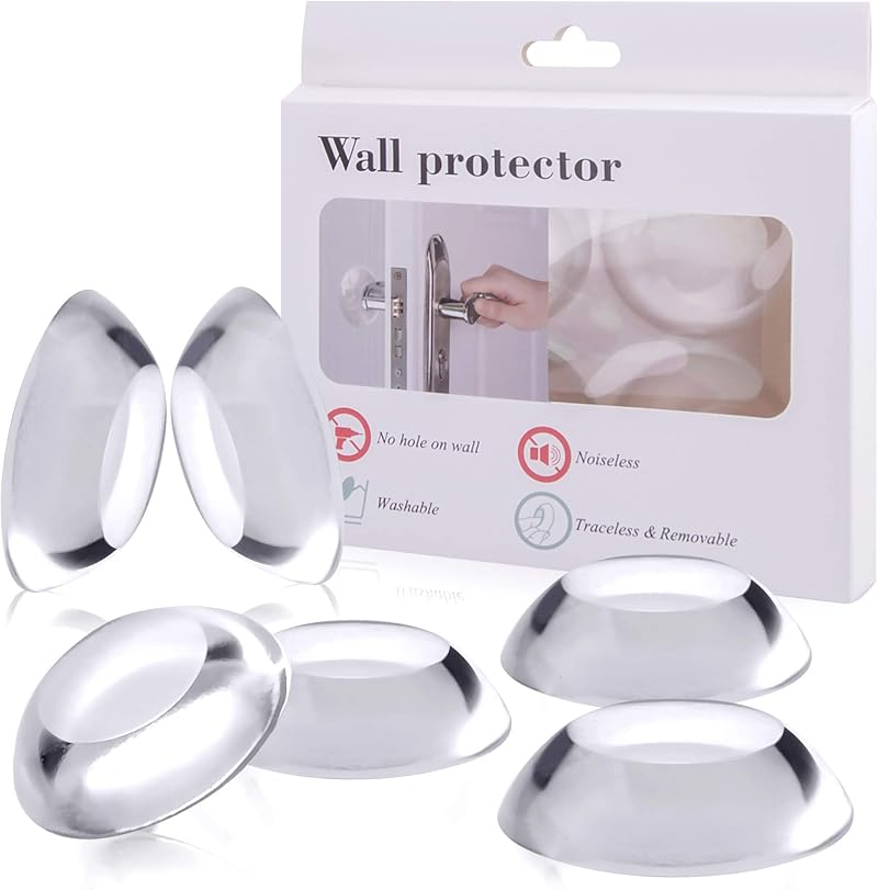 Dermasy 6PCS Clear Round Rubber Door Stopper Wall Protector Self Adhesive Bumper