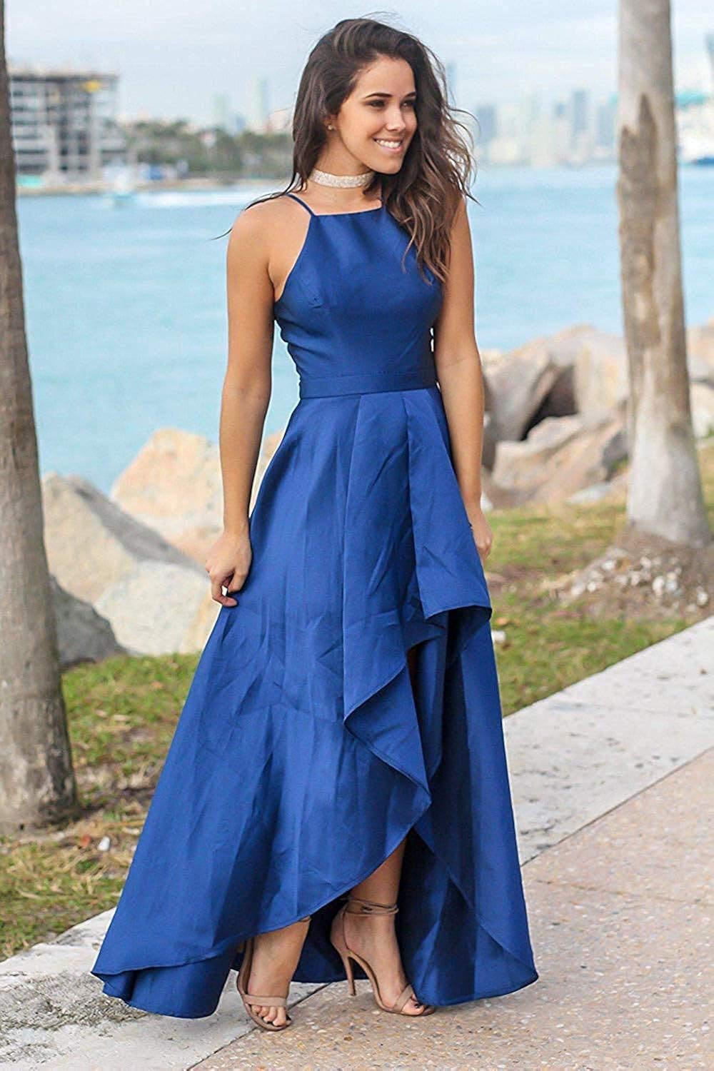halter top high low dress