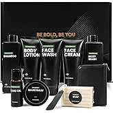 Rinse & Robust Beard Kit for Men, Valentine Gifts for Men, Cedarwood Beard Oil Gift Sets, Birthday Gifts Mens Stocking Stuffers for Dad Boyfriend Husband Valentines, Holiday Grooming Gift Set