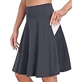 Desol 20" Women's Knee Length Tennis Golf Skirts with Shorts and Pockets High Waisted Athletic Casual Workout Skorts