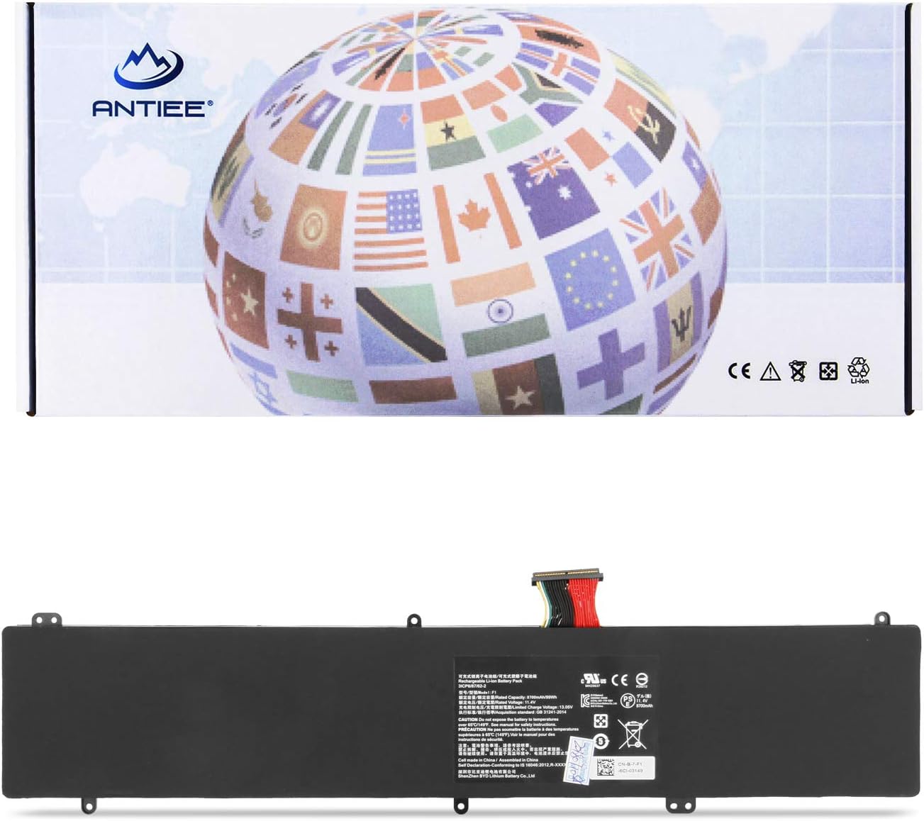 ANTIEE 99Wh Razer F1 Laptop Battery for Razer Blade Pro 17.3" 2017 4K Late 2016 i7-7820HK i7-6700HQ RZ09-0166 RZ09-01662 RZ09-01662E52 RZ09-01663E52 01662E53 01663E53 01662E54 01663E54 3ICP6/87/62/2