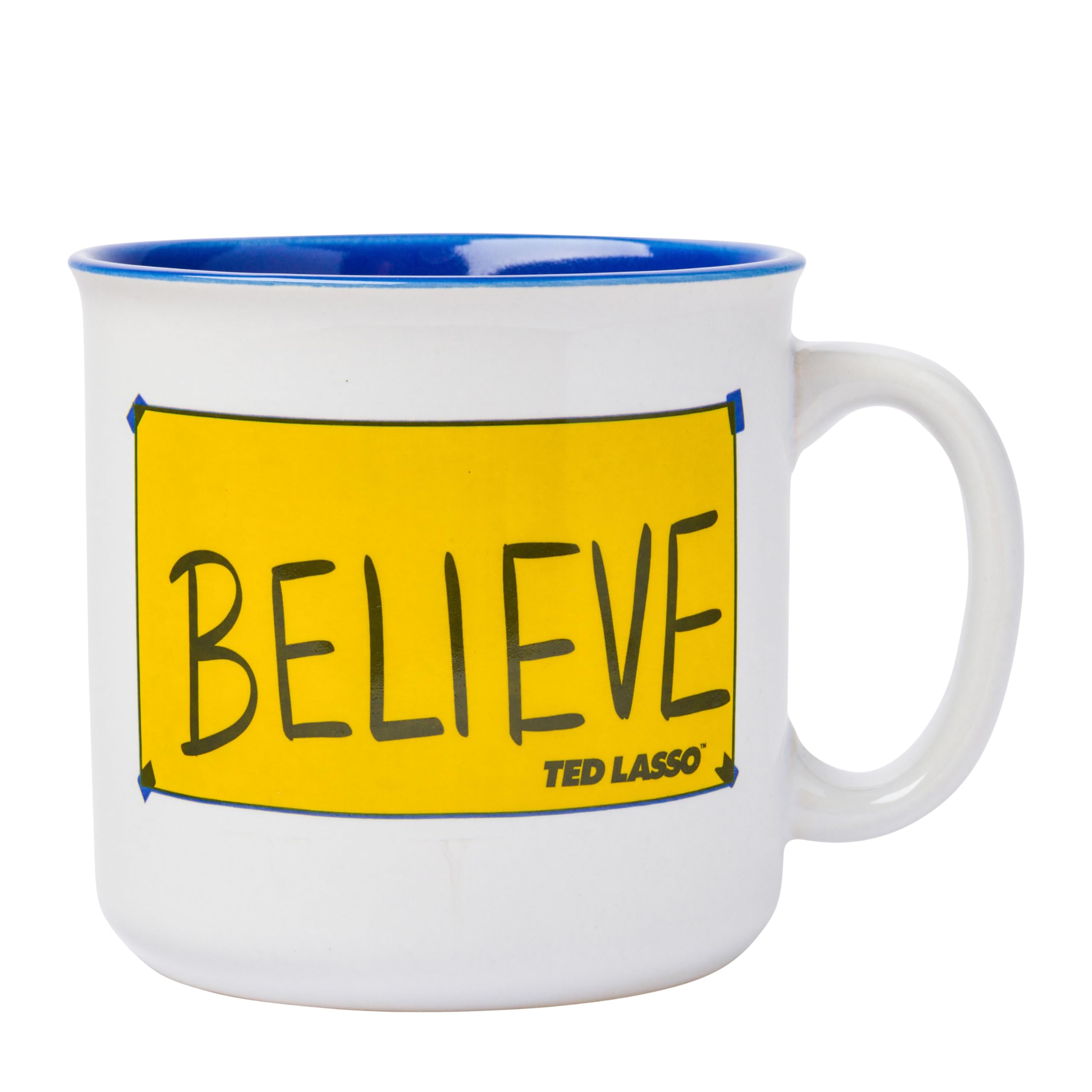 Photo 1 of Silver Buffalo Ted Lasso Believe Ceramic Camper-Style Coffee Mug, 20 Ounces