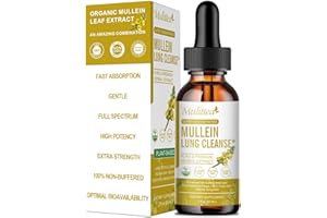Mulittea Mullein Drops for Lungs & Lymphatic Drainage-5-in-1 Herbal Extract Liquid with Marshmallow Root, Elderberry, Licorice Root-Lung Cleanse & Respiratory Support-Non-GMO, Vegetarian-2 Fl Oz