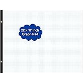 Large Engineering Graph Paper - 22" x 17" Grid Paper, 50 Sheets/100 Pages, 4"x4" Grid Pad, Giant Drafting Pad Sketching Graph Paper for Engineer Architect Designer Mathematician Draftsman