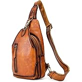 NIUCUNZH Genuine Leather Crossbody Sling Bag Handmade Classic Vintage Shoulder purse daypack Backpack