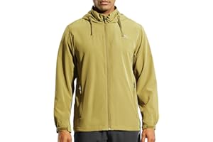 Haimont Men’s Packable Windbreaker with Hood Lightweight Windproof Water Resistant Hooded Jacket for Running Hiking Travel