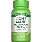Nature's Truth Lions Mane Supplement Capsules | 50 Count | with BioPerine | Vegan, Non GMO &amp; Gluten Free Extract Formula