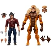 Marvel Legends Series Marvel's Logan vs Sabretooth, Wolverine 50th Anniversary Comics Collectible 6-Inch Scale Action Figure 2-Pack