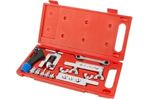Wostore Flaring Swage Tool Kit for Copper Plastic Aluminum Pipe With Tubing Cutter & Ratchet Wrench