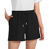 BOOPH Girls Shorts Summer Elastic Casual Running Shorts with Double Pocket for Kids 5-14 Years