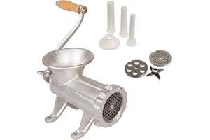 Cast Iron Table Mount Meat Grinder - Mincer Includes Two 3/4" Cutting Disks and Sausage Stuffer Funnel, Heavy Duty - Make Hom