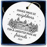 Neighbor Christmas Ornament 2025, Gift for Neighbors Ceramic Ornaments for Christmas Tree Decoration, New Neighbor Gift Ornament Xmas Decor Keepsake