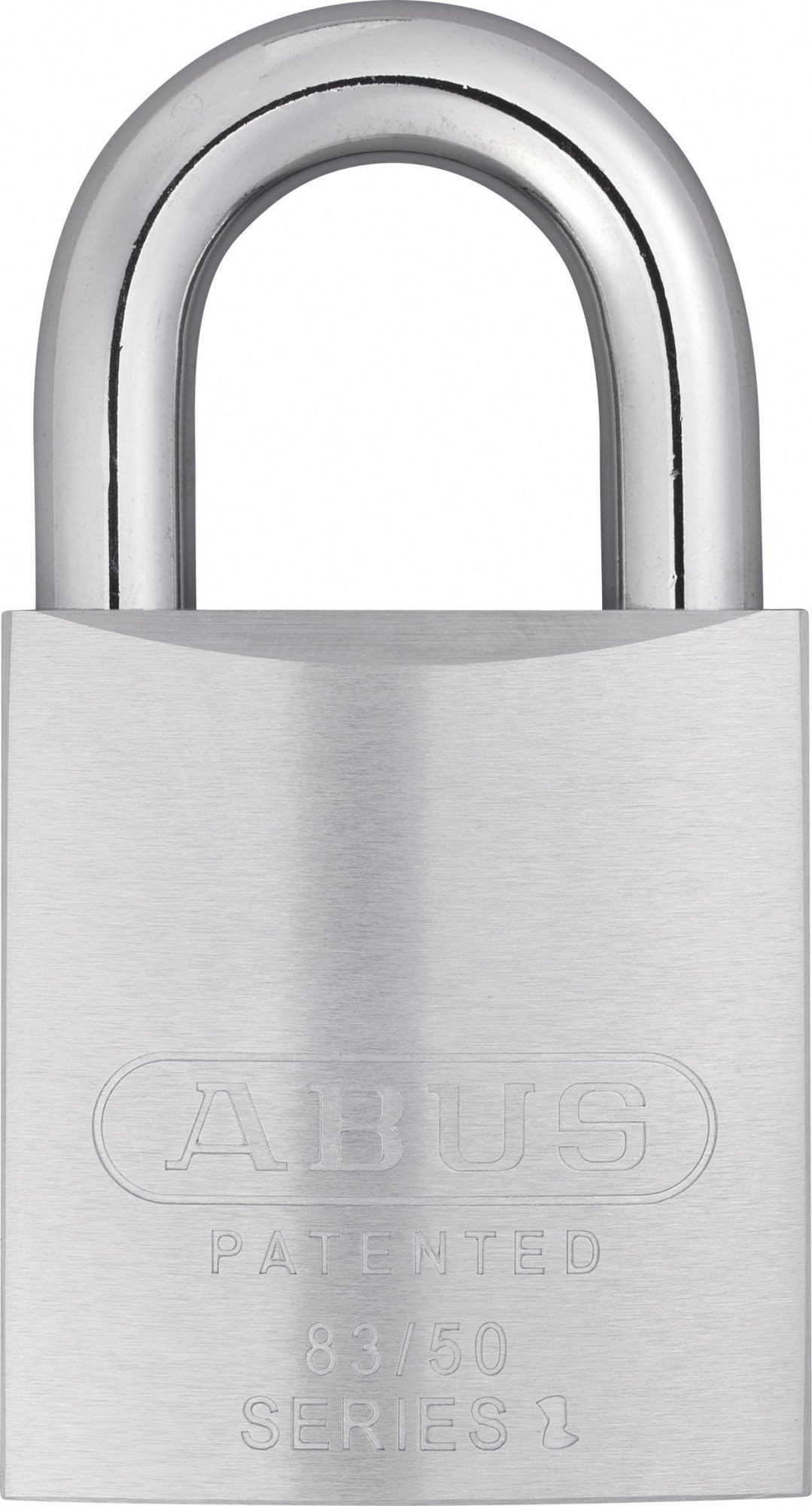 ABUS Padlock 83/50 - for Doors, Gates, cabinets and Much More. - Chrome-Plated Lock Body Made of Solid Brass - incl. 2 Keys - Silver