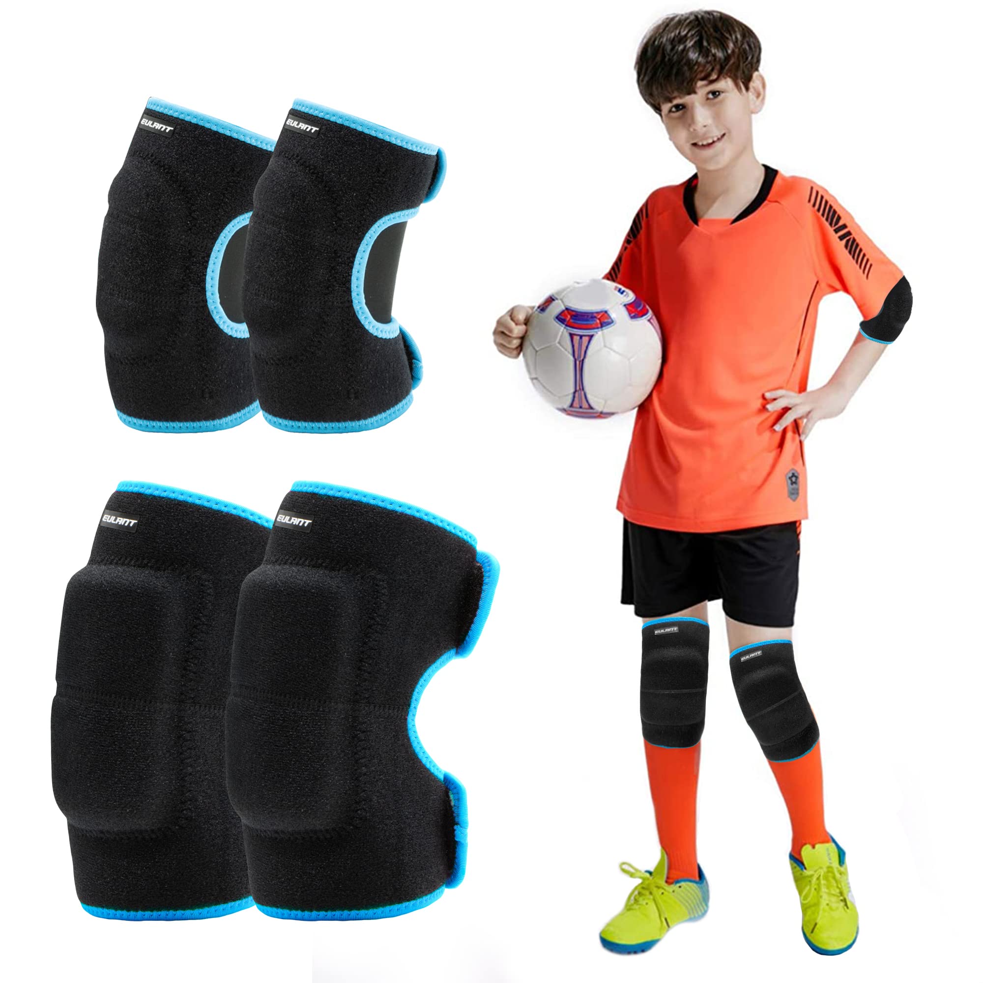 Kids Protective Set, Knee Pads, Elbow Pads for Skateboard, Biking, Cycling, Scooter, Bicycle, Rollerblades - Blue