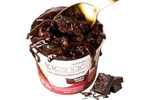Lacsnac Lactation Double Fudge Brownie Cup (1.83oz, Pack of 6) - Brownies for Nursing Moms - Made With Flax Seeds, Brewer’s Yeast, Spinach and Broccoli - Promotes Lactation Support & Healthy Breast Milk Supply Increase - GMO-free, Gluten-free